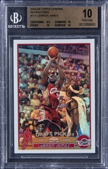 2003-04 Topps Chrome Refractors #111 LeBron James Rookie Card – BGS PRISTINE 10